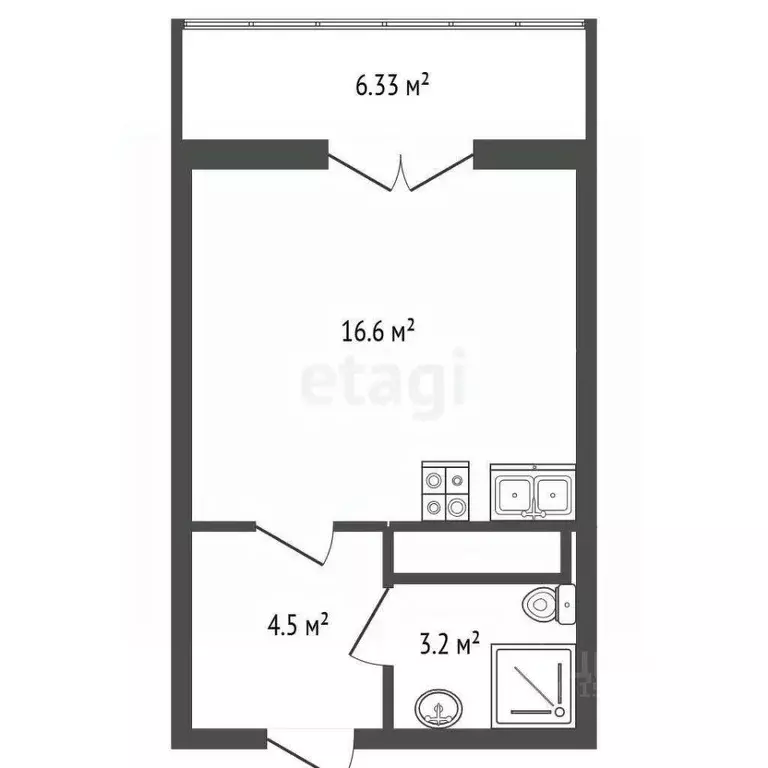 Студия Ленинградская область, Мурино Всеволожский район, бул. ... - Фото 2