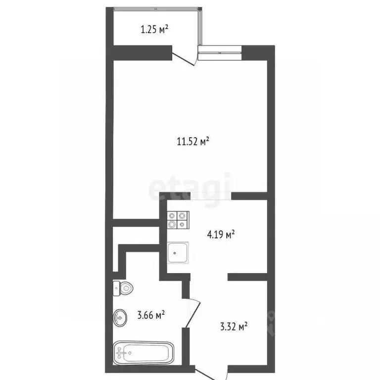 Студия Тюменская область, Тюменский муниципальный округ, д. Патрушева ... - Фото 2
