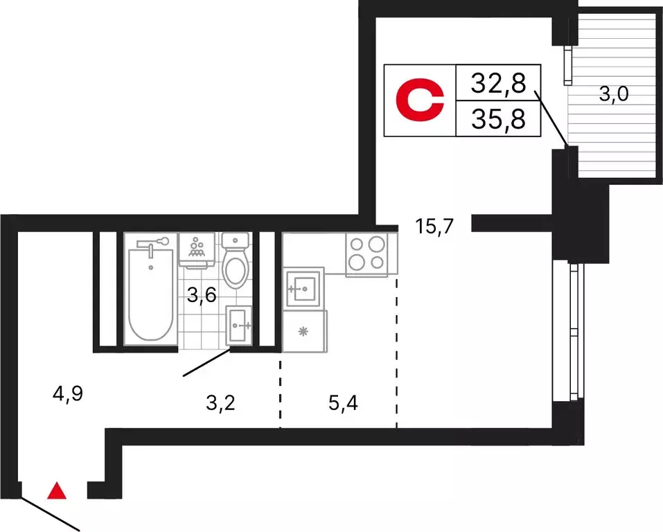Квартира-студия: Москва, ЖК Бестселлер (35.8 м) - Фото 1