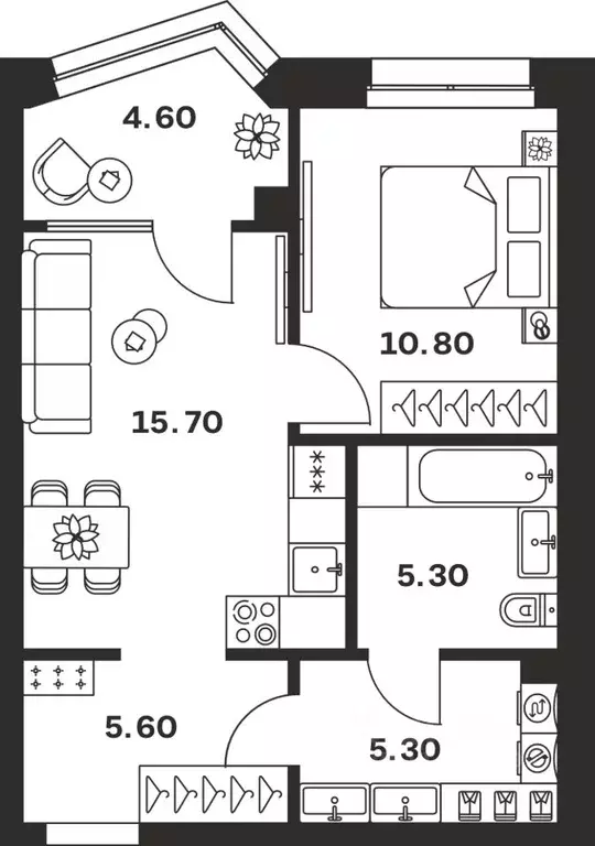 1-к кв. Тульская область, Тула ул. Михеева (47.3 м) - Фото 1