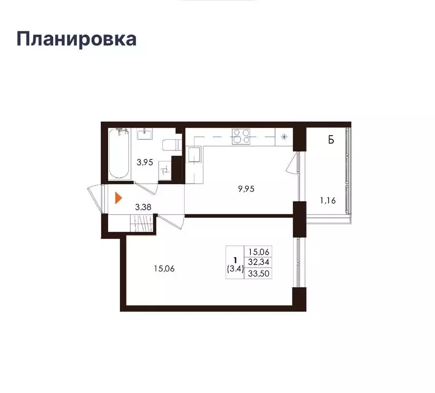 1-комнатная квартира: Сестрорецк, Авиационная улица, 5к4 (34.5 м) - Фото 1
