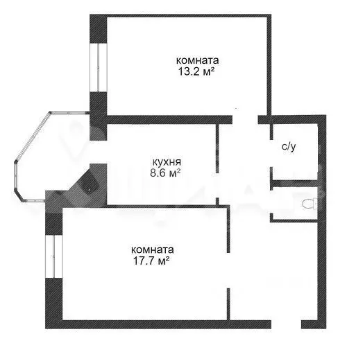 2-к кв. Татарстан, Казань Горки-3 мкр, ул. Дубравная, 23 (55.0 м) - Фото 1