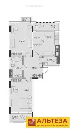 2-комнатная квартира: посёлок Малое Исаково, Первая улица, 1к2 (73.5 ... - Фото 1