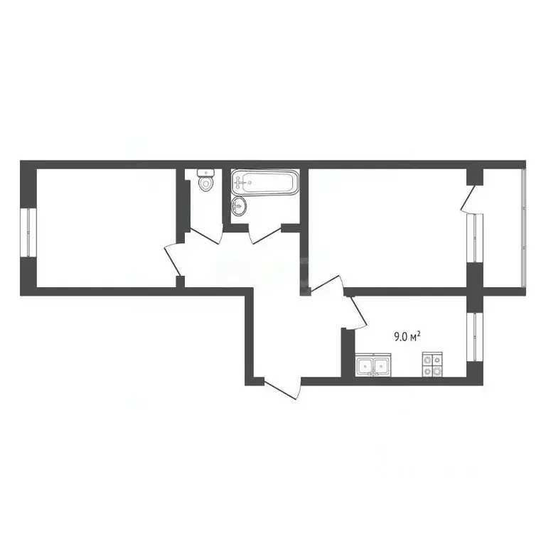 2-к кв. Крым, Щелкино Ленинский район, 1-й мкр, 11 (51.8 м) - Фото 1