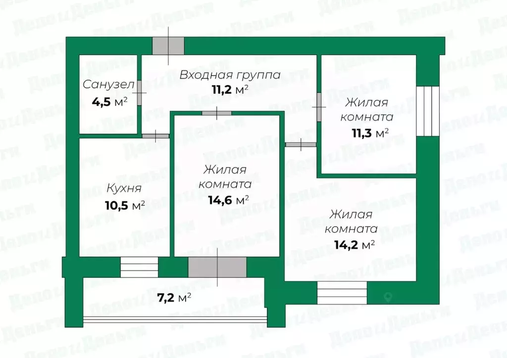 3-к кв. Кировская область, Киров Социалистическая ул., 15 (66.2 м) - Фото 1