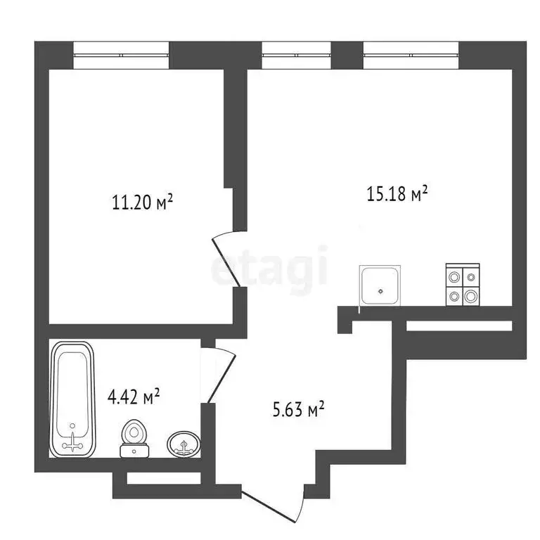 1-комнатная квартира: Тюмень, улица Андрея Кореневского, 7 (36.5 м) - Фото 1