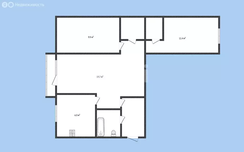 3-комнатная квартира: Черкесск, Кооперативная улица, 17 (55.2 м) - Фото 1