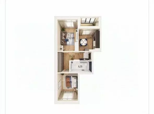 2-к кв. Татарстан, Казань ул. Назиба Жиганова, 2А (63.0 м) - Фото 2