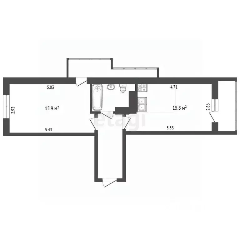 1-к кв. Челябинская область, Челябинск ул. Бейвеля, 56 (40.0 м) - Фото 2