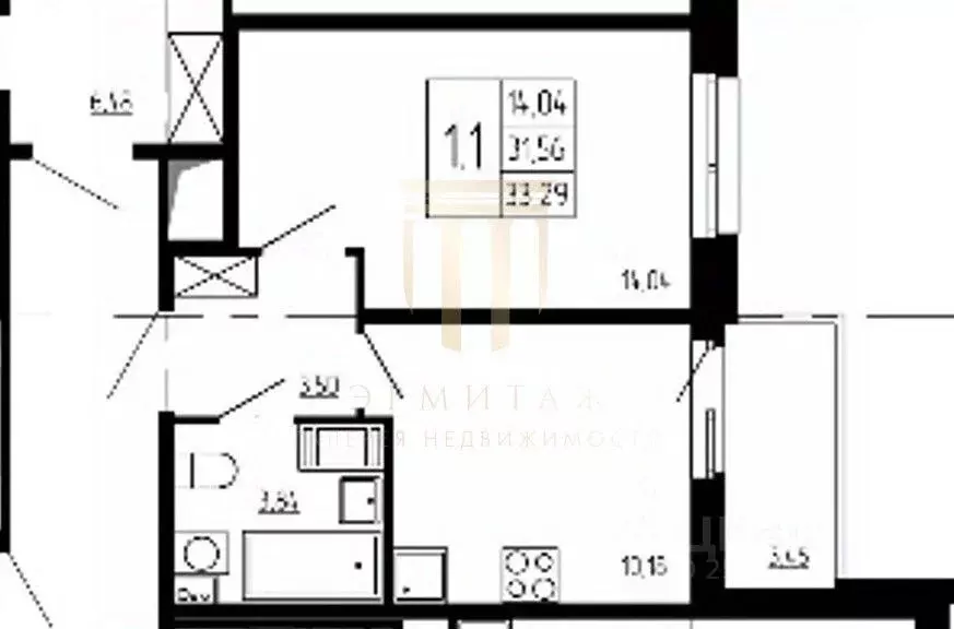 1-к кв. Санкт-Петербург Парашютная ул., 77к1 (31.3 м) - Фото 2