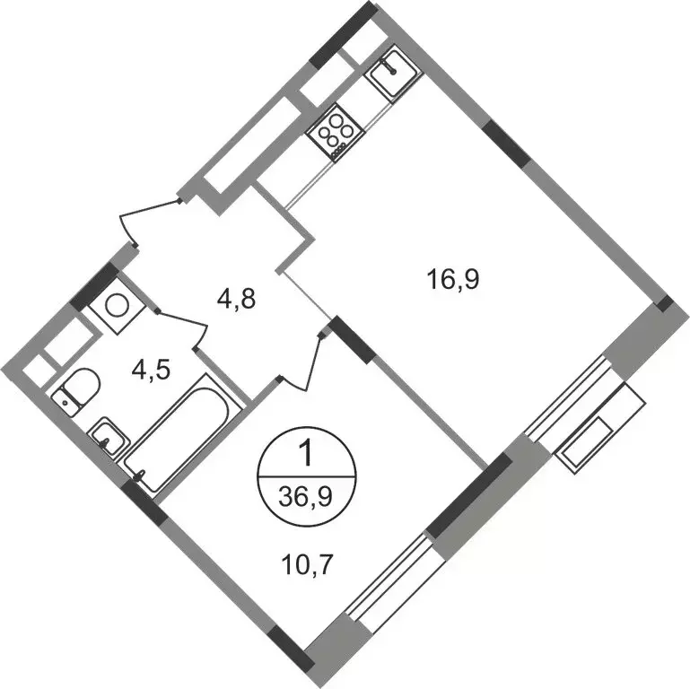 1-комнатная квартира: посёлок городского типа Заречье, жилой комплекс ... - Фото 1