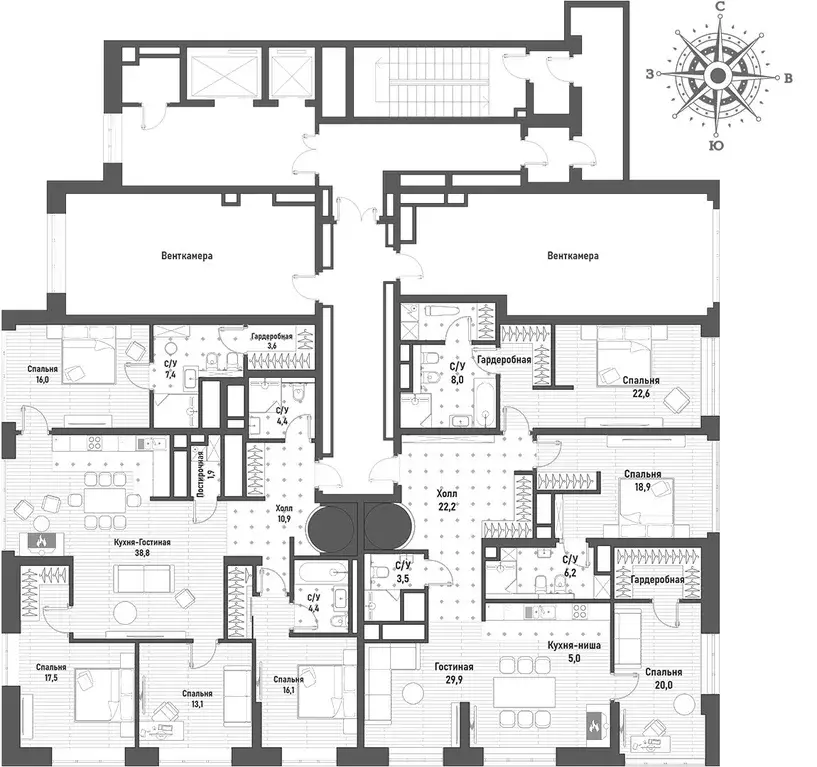 5-к кв. Москва Рубцовско-Дворцовая ул., 4 (159.2 м) - Фото 1