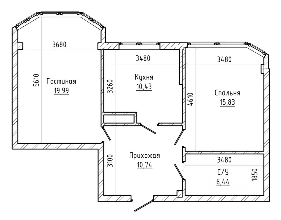 2-к кв. Кабардино-Балкария, Нальчик ул. Шарданова (64.2 м) - Фото 2