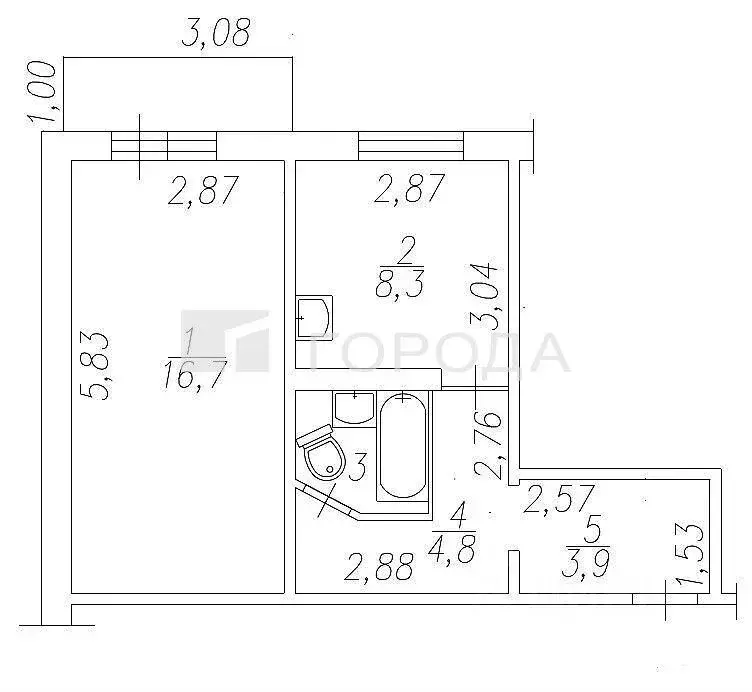1-к кв. Кемеровская область, Новокузнецк ул. 40 лет Победы, 6 (36.4 м) - Фото 2