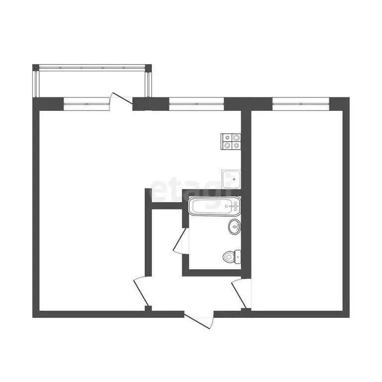2-комнатная квартира: Ачинск, 3-й Привокзальный микрорайон, 30 (44.5 ... - Фото 1