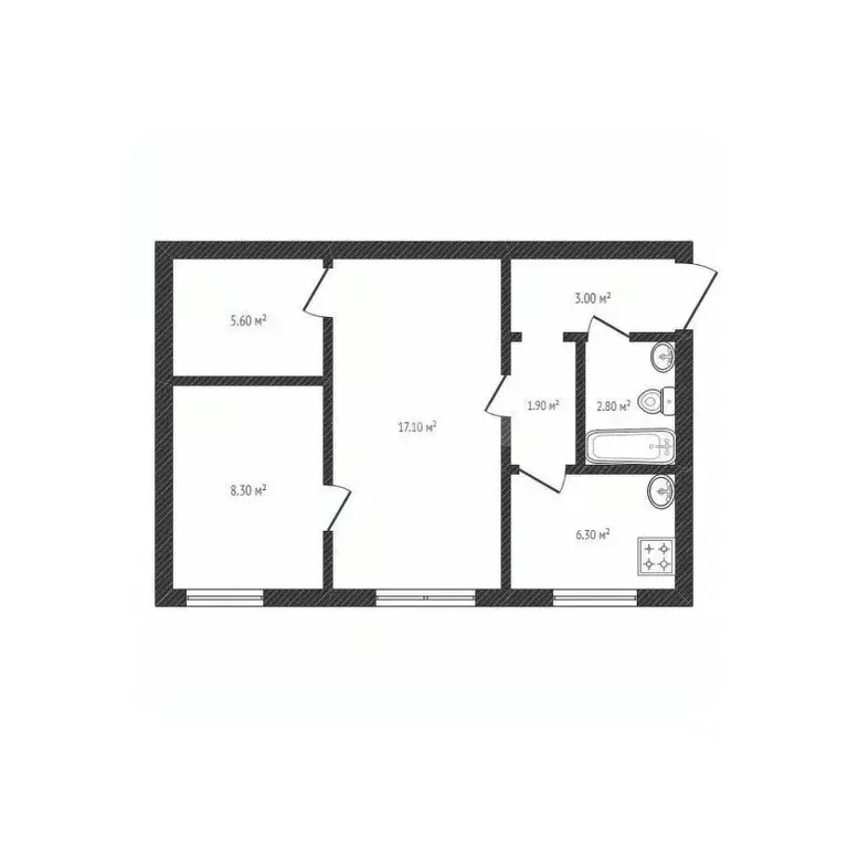 2-к кв. Брянская область, Брянск Почтовый пер., 83 (45.0 м) - Фото 0