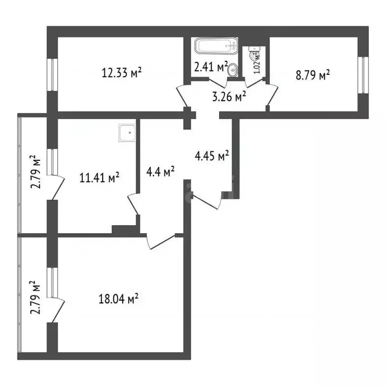 3-к кв. Красноярский край, Красноярск ул. Дмитрия Мартынова, 22 (69.4 ... - Фото 1