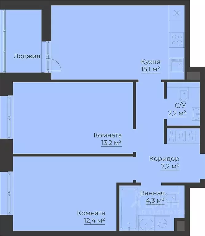 2-к кв. Ярославская область, Рыбинск Западный п/р, Малиновский Квартал ... - Фото 0