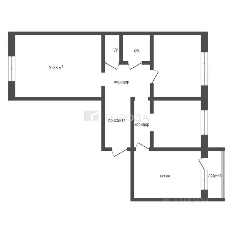 3-к кв. Алтайский край, Барнаул ул. Энтузиастов, 63 (88.0 м) - Фото 2