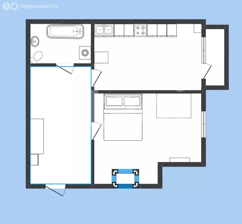 1-комнатная квартира: Губкин, Севастопольская улица, 113 (38.7 м) - Фото 2