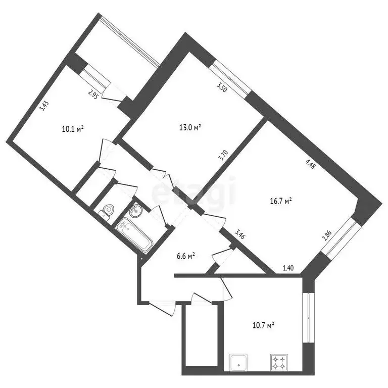 3-комнатная квартира: Ярославль, улица Батова, 5 (68.3 м) - Фото 1