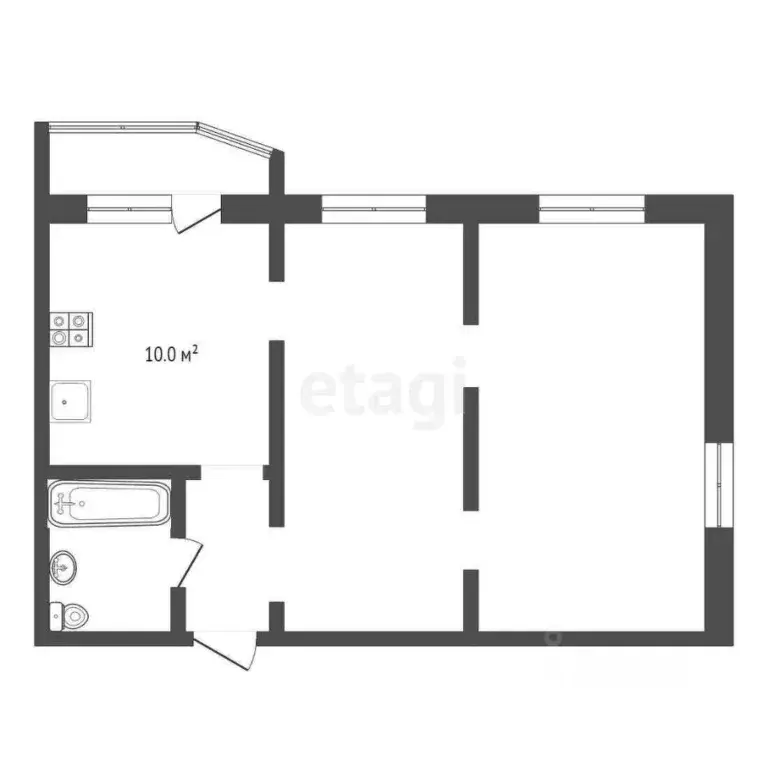 2-к кв. Тюменская область, Тюмень ул. Федюнинского, 56к2 (56.0 м) - Фото 1