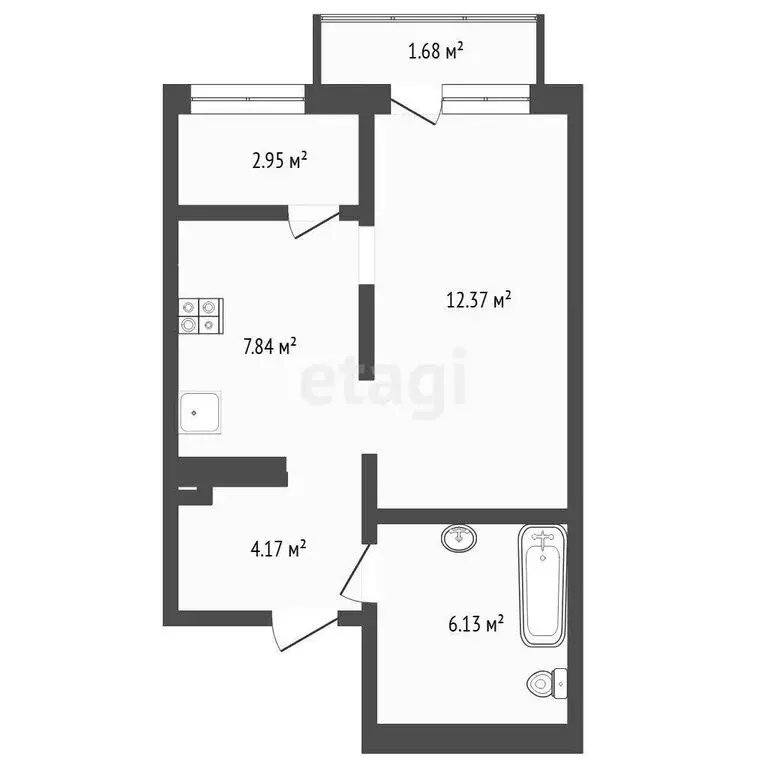1-комнатная квартира: Тюмень, микрорайон Тарманы, улица Малышева, 31к1 ... - Фото 1