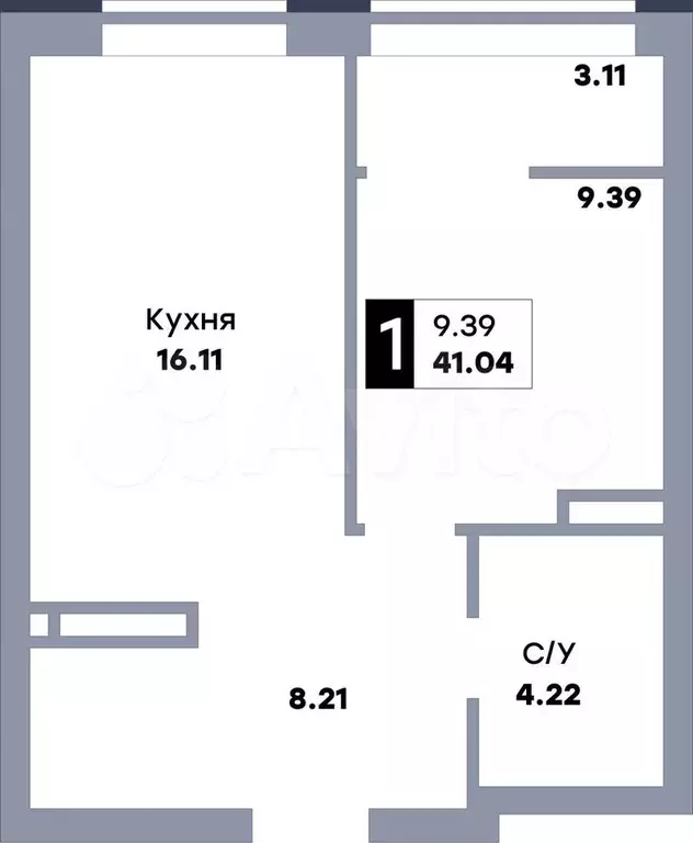 1-к. квартира, 41 м, 16/22 эт. - Фото 0