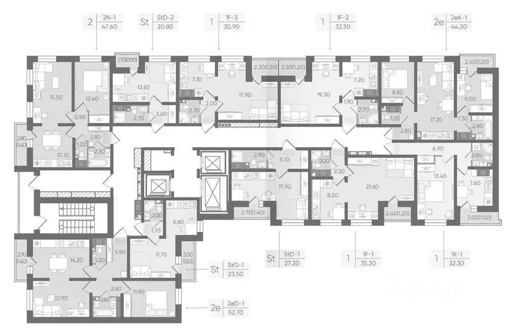 2-к кв. Санкт-Петербург дор. Муринская, 8к2 (53.1 м) - Фото 2