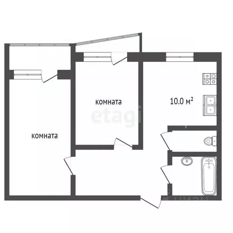 2-к кв. Владимирская область, Муром Заводская ул., 7 (47.7 м) - Фото 1