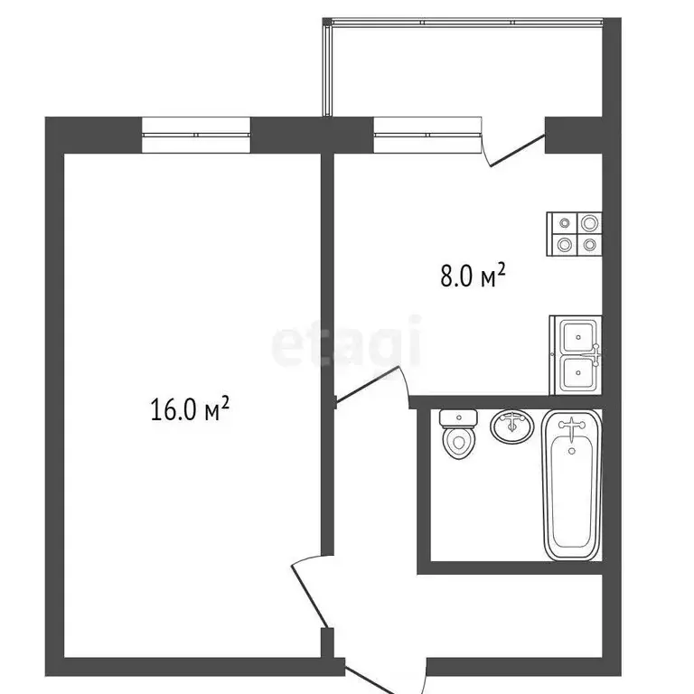 Квартира-студия: рабочий посёлок Икша, Садовая улица, 11 (29.8 м) - Фото 0