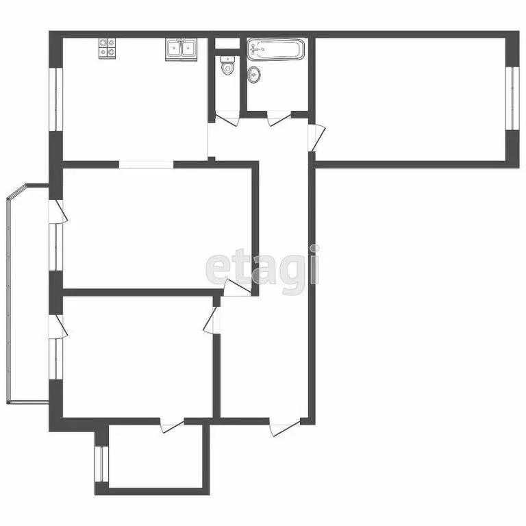 3-комнатная квартира: Тюмень, улица Пермякова, 84к3 (96.7 м) - Фото 1