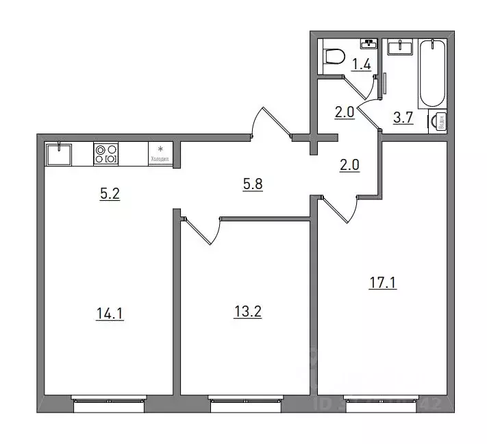 3-к кв. Кировская область, Киров ул. Чистопрудненская, 13А (64.5 м) - Фото 1