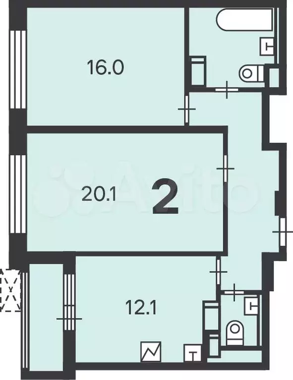 Аукцион: 2-к. квартира, 63,6 м, 20/23 эт. - Фото 1