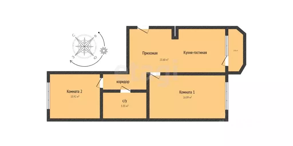 3-к кв. Приморский край, Артем ул. Гоголя, 9 (55.0 м) - Фото 1