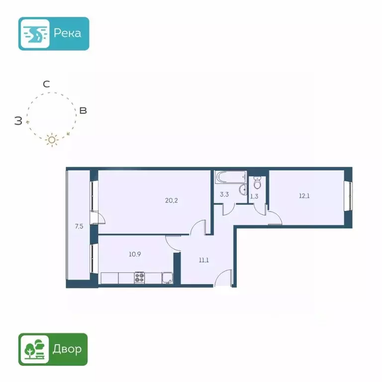 2-к кв. Новосибирская область, Новосибирск Междуреченская ул., 7/1 ... - Фото 1