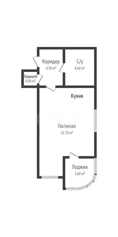 Квартира-студия: Краснодар, Конгрессная улица, 19/3 (31.5 м) - Фото 1