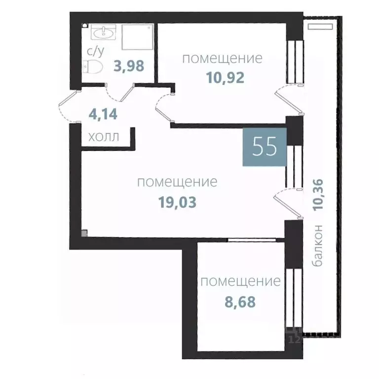 3-к кв. Калининградская область, Балтийск ул. Чехова (57.11 м) - Фото 1