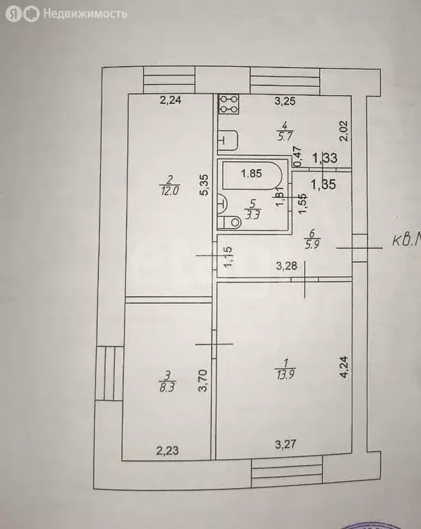 3-комнатная квартира: село Большие Ключи, улица Волостнова, 4А (49 м) - Фото 1