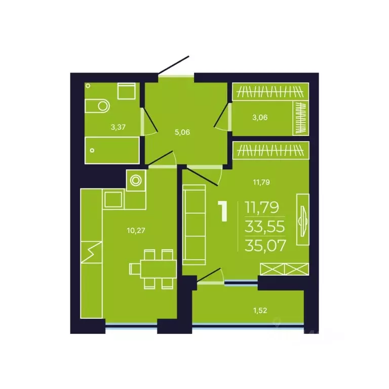 1-к кв. Башкортостан, Уфа ул. Михаила Зайцева, 4 (35.1 м) - Фото 1
