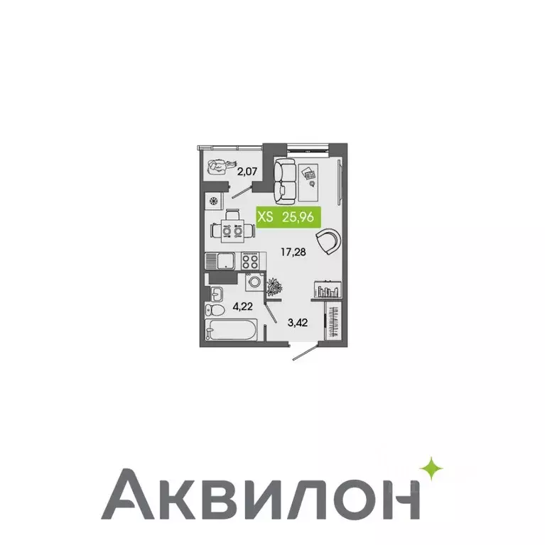 Студия Архангельская область, Северодвинск Аквилон Севен жилой ... - Фото 0