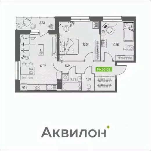 3-к кв. Архангельская область, Архангельск Аквилон Река жилой комплекс ... - Фото 0