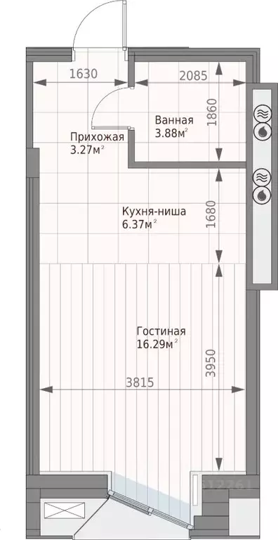 Студия Татарстан, Казань ул. Качалова (29.81 м) - Фото 0