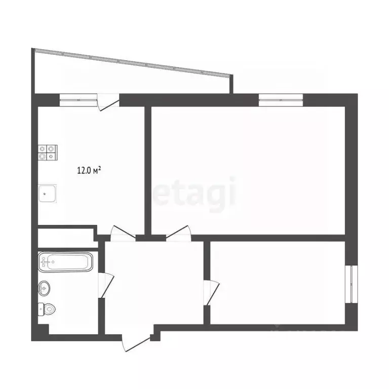 2-к кв. Тюменская область, Тюмень ул. Газовиков, 55 (43.3 м) - Фото 2