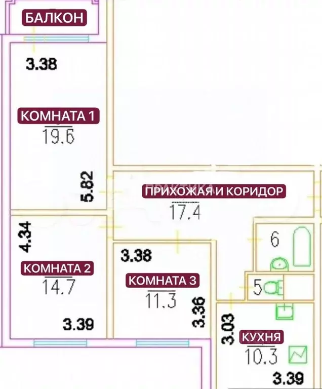 3-к кв. Москва ул. Бутлерова, 4 (78.5 м) - Фото 2
