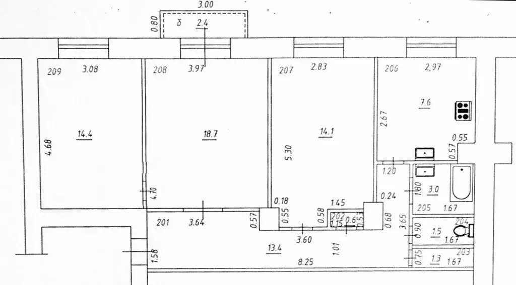 3-к кв. Самарская область, Самара ул. Свободы, 79 (75.6 м) - Фото 1