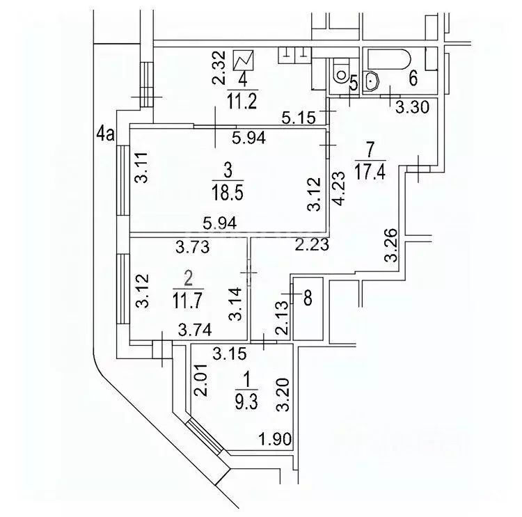 3-к кв. Москва Новорогожская ул., 22 (73.8 м) - Фото 1