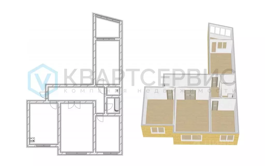 3-к кв. Омская область, Омск ул. 70 лет Октября, 14/2 (63.0 м) - Фото 2