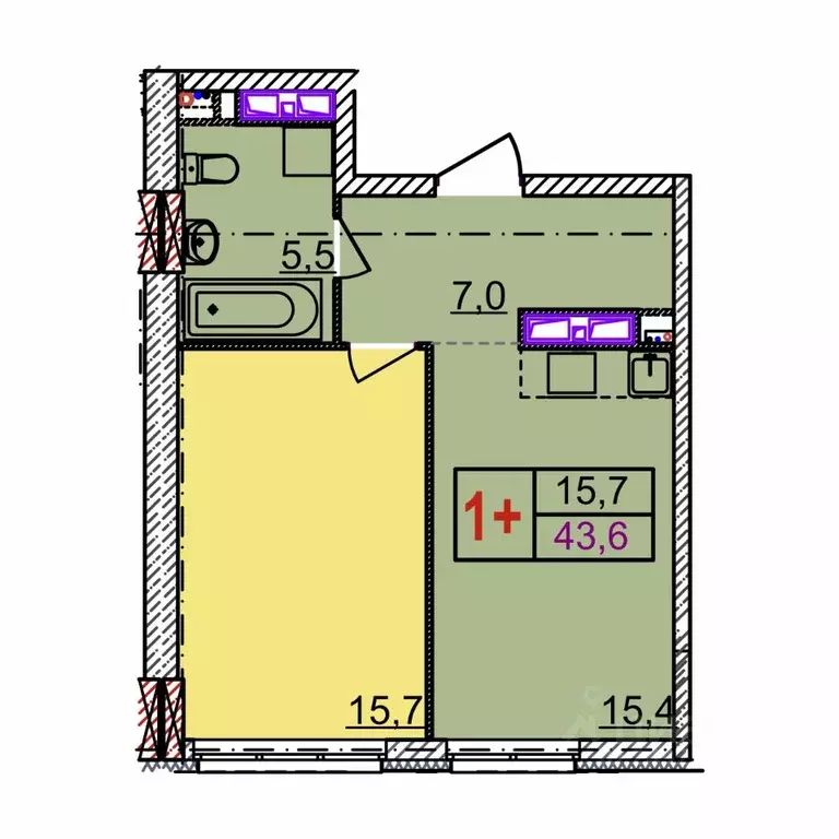 1-к кв. Нижегородская область, Нижний Новгород Квартет жилой комплекс ... - Фото 1