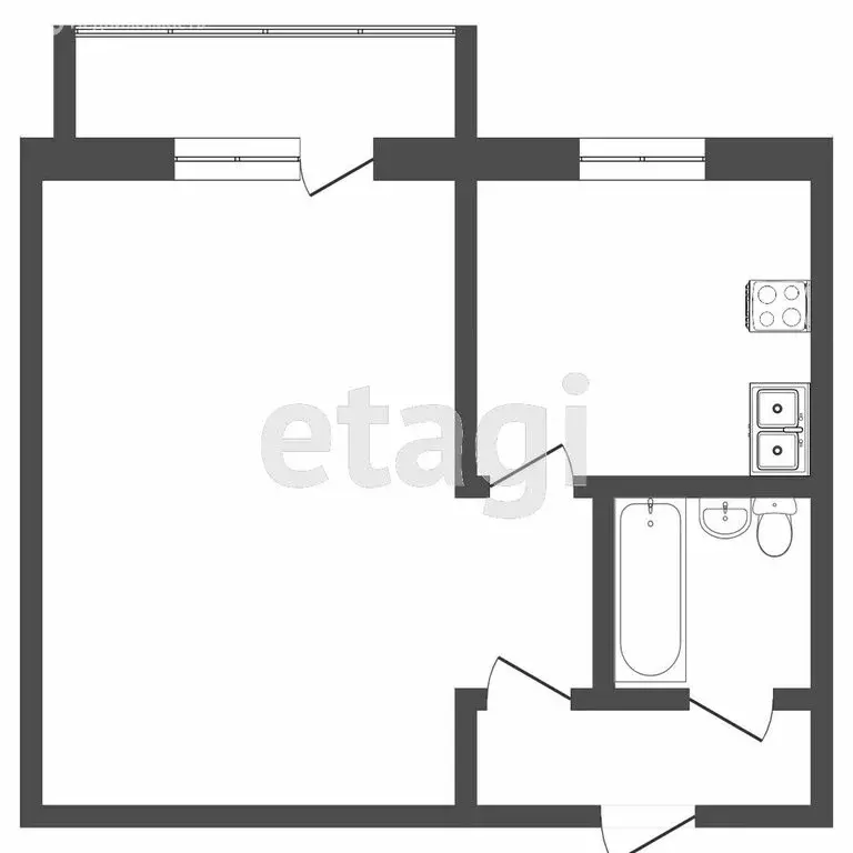 1-комнатная квартира: Тюмень, Одесская улица, 24 (29.4 м) - Фото 1